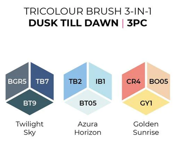 Spectrum Noir - TriColour Brush Marker - 3pc Dusk Till Dawn