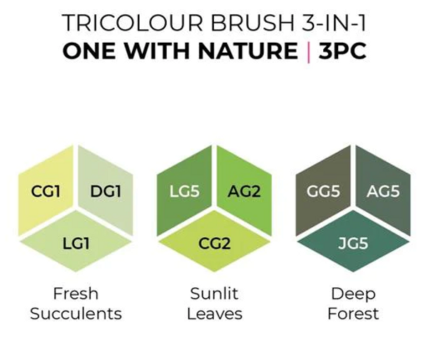 Spectrum Noir - TriColour Brush Marker - 3pc One with Nature