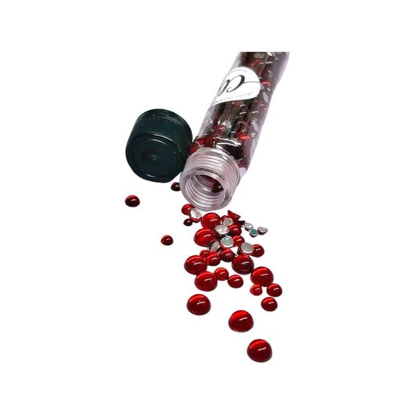 Embellishments - Half Spheres Ruby red