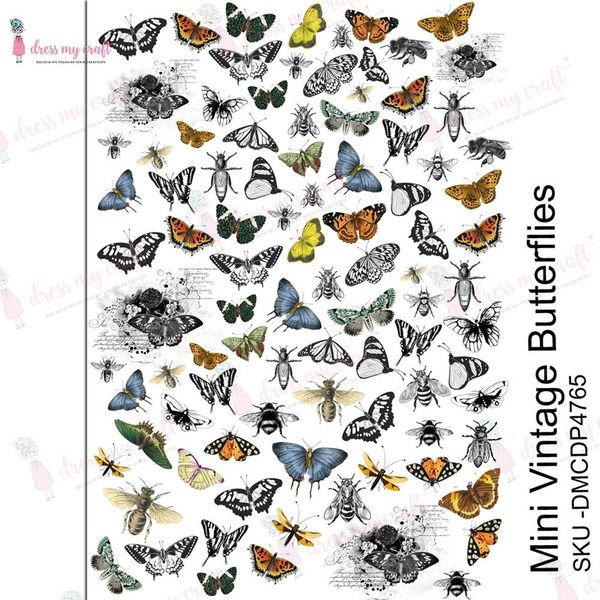 Dress my craft - Transfer Me mini Vintage Butterflies DMCDP4765