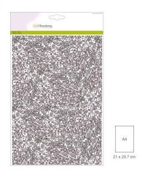 CraftEmotions - glitter paper 120gr  - A4 Silver