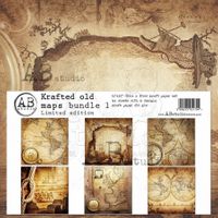 AB studio - Krafted Maps bundle 1 - scrapbooking paper 12x12 6pc