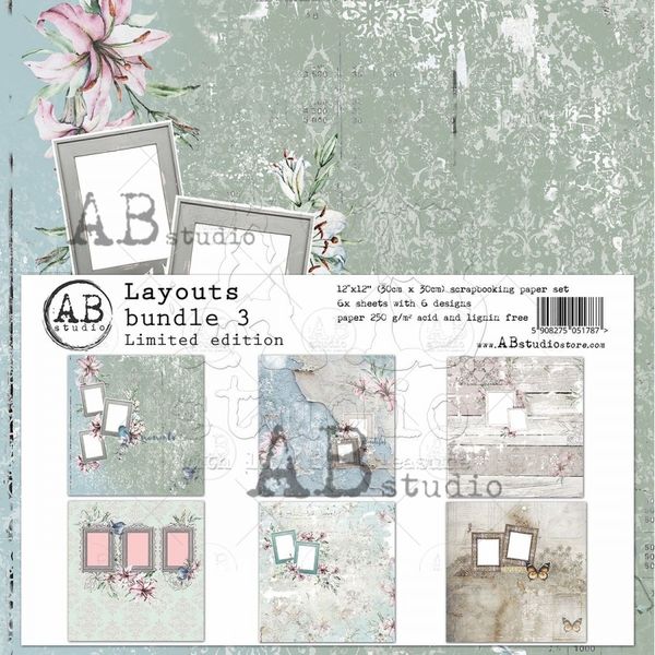 AB studio - Layouts bundle 3 - scrapbooking paper 12x12 6pc