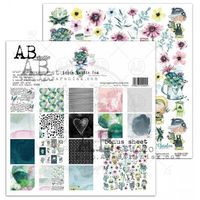AB studio - Green bubble tea - scrapbooking paper 12x12 8pc