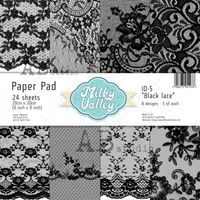 AB studio - Milky Valley - scrapbooking paper 8x8 Black lace
