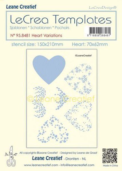 Leane LeCrea - Stencil Heart variations 70x62mm 95.8481 150x210mm