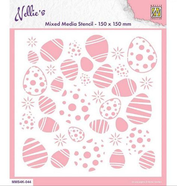Nellies Choice - Mixed Media Stencils - Easter Eggs MMS4K-044 15x15