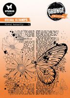 Studio Light - Stamp Grunge Collection - nr.402 fjäril blomma