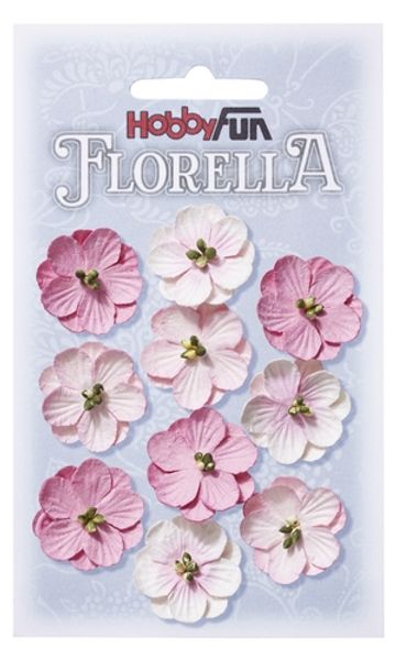 FLORELLA - Blommor rosa nyanser, 2,5cm 015