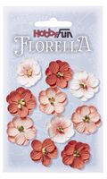 FLORELLA - Blommor brunröda nyanser, 2,5cm 017