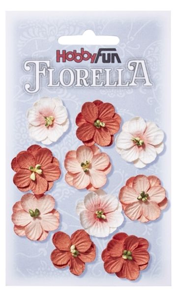 FLORELLA - Blommor brunröda nyanser, 2,5cm 017