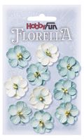 FLORELLA - Blommor grönblå nyanser, 2,5cm 013