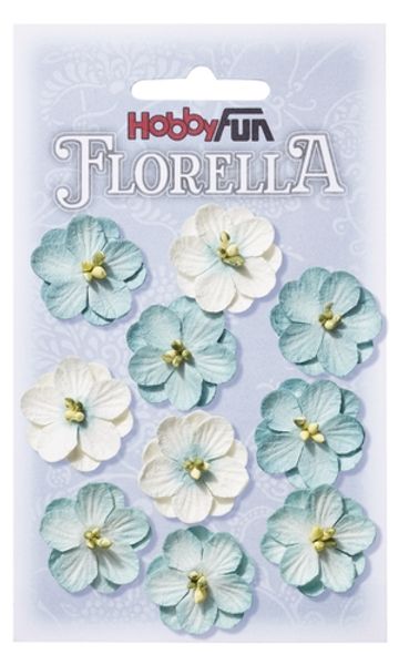 FLORELLA - Blommor grönblå nyanser, 2,5cm 013