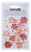 FLORELLA - Blommor rödbruna nyanser, 2cm 007