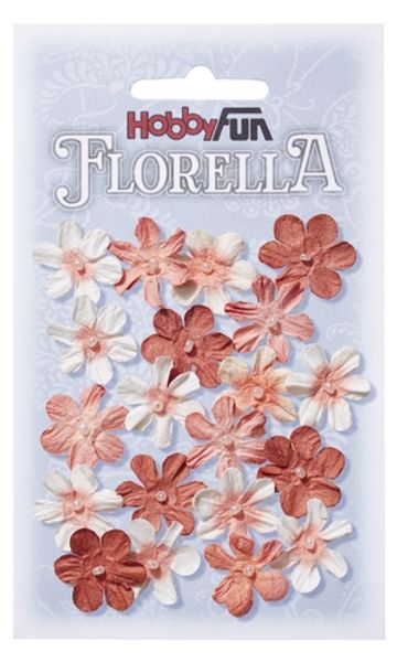 FLORELLA - Blommor rödbruna nyanser, 2cm 007