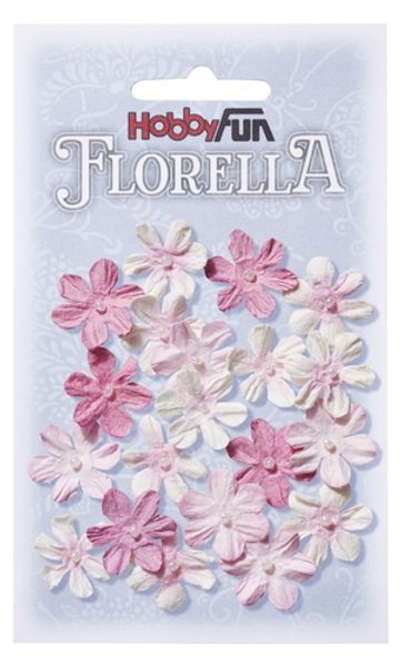 FLORELLA - Blommor rosalila nyanser, 2cm 005