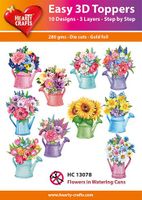 Easy 3d toppers - Flowers in watering cans  HC13078