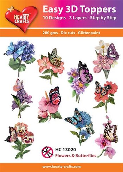 Easy 3d toppers - Flowers & Butterflies  HC13020