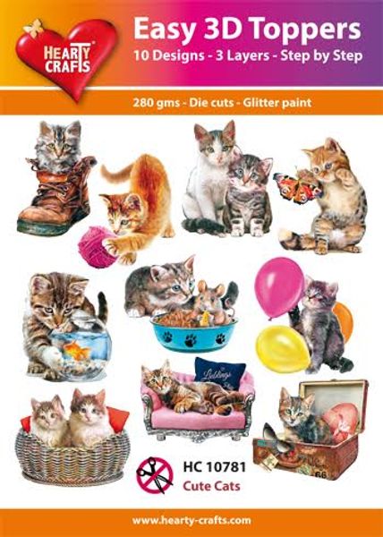 Easy 3d toppers - Cute cats  HC10781