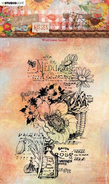 Studio Light - Stamp Sunflower Kisses nr.438 solros med text