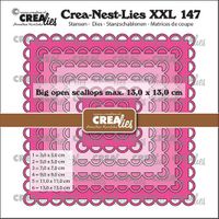 Crealies Dies - Crea-Nest-Lies XXL dies no. 147 Big open scalloped squares