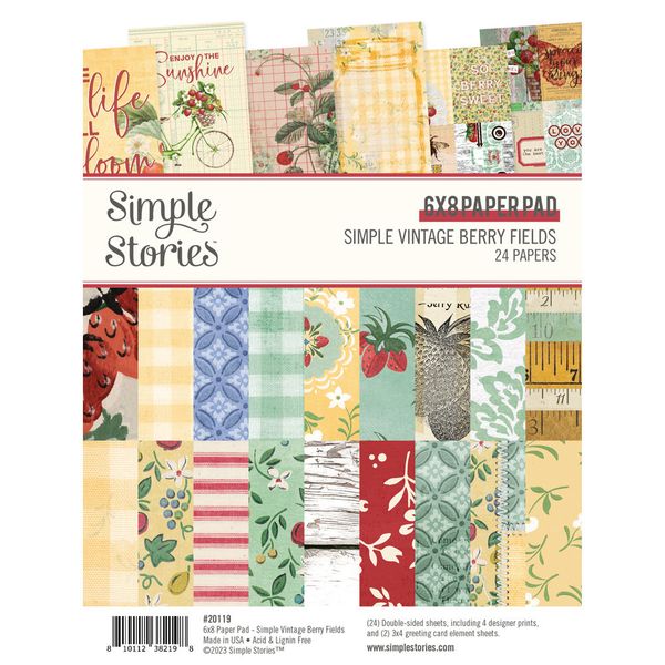 Simple Stories - Vintage Berry Fields  6x8 paper pad