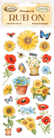 Stamperia - Rub-On 4x8,5 Inch - Sunflower Art Poppies DFLRB30