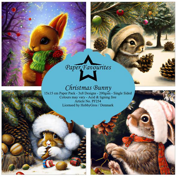 Paper Favourites - 6x6  Paper Pack - Christmas Bunny  PF254