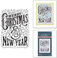 Spellbinders -  BetterPress - Merry Christmas & Happy New Year Press Plate BP-072