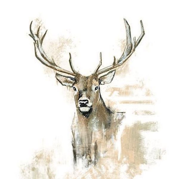 CraftEmotions - napkins 5pcs - Reindeer 33x33cm 7875