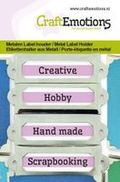 CraftEmotions - Metal label holder small - silver 4 pcs 18x60mm