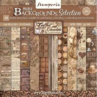 Stamperia - Paper Pad 12x12 - Coffee and Chocolate Background