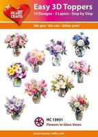 Easy 3d toppers - Flowers in Glass Vaeses  HC13931
