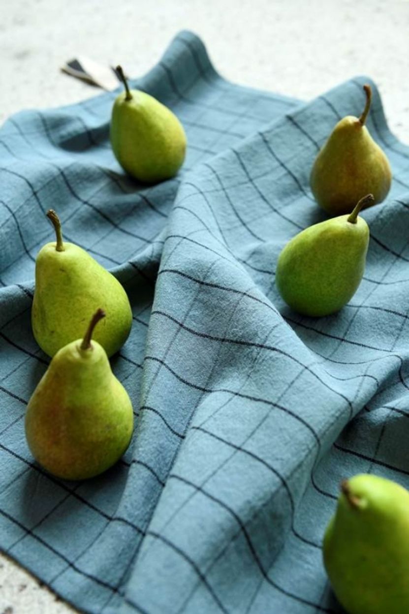 K&ouml;kshandduk Rutig Bl&aring;