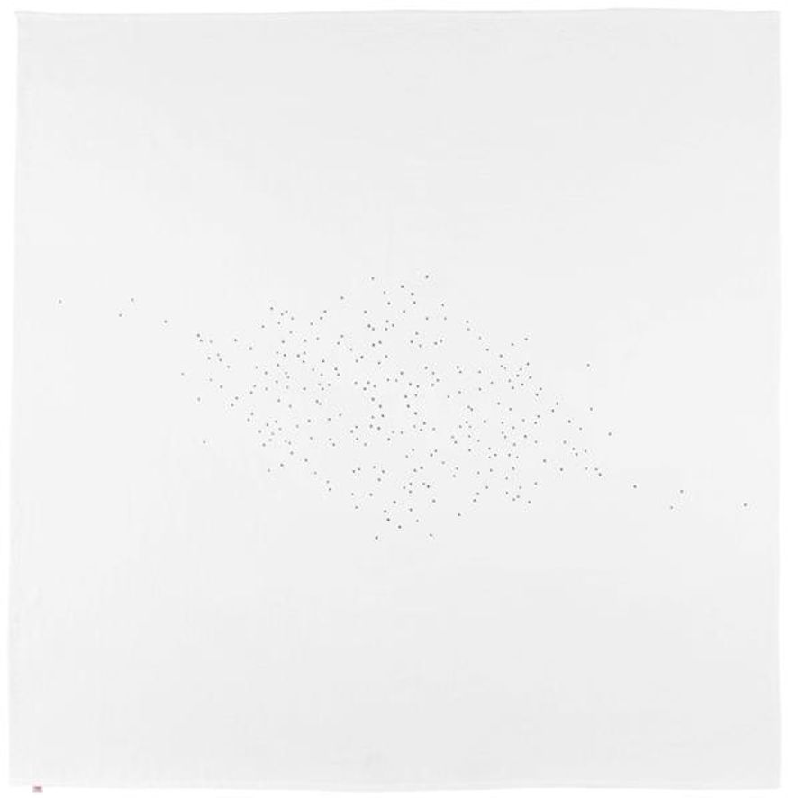 Duk vit prickar 160x160cm