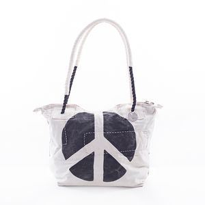 Tygväska med tryck Peace Logo Black