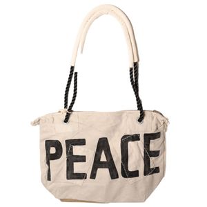 Tygväska med tryck, Peace Black | Sufraco House of Fine Brands