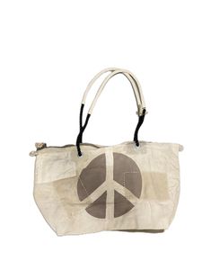 Stor Weekendv&auml;ska Vintage, Peace Logo Beige | Sufraco House of Fine Brands