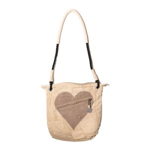 Tygväska Dragkedja Heart Beige