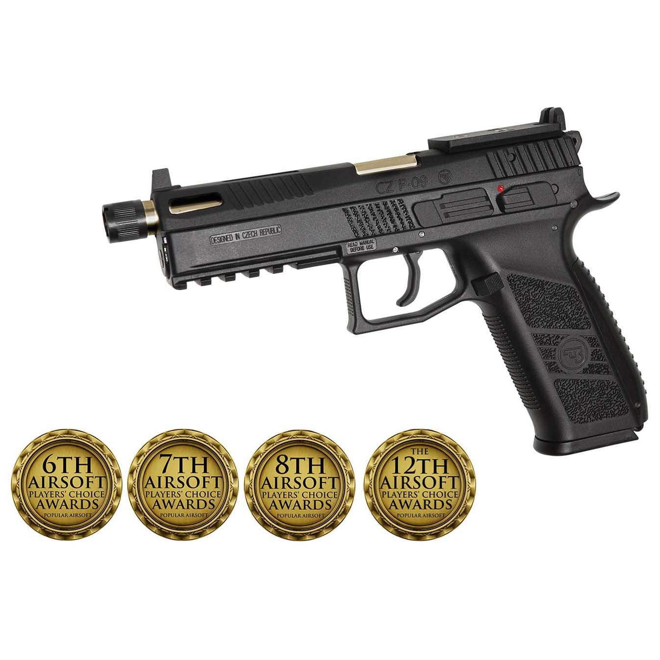 Asg Licensed Cz P09 Duty Gbb Gas Blowback Airsoft Pistol - Black - Army